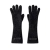 Jacquemus Les Gants Gros Grain Black Gloves With Logo Patch On The Front In Wool Blend Woman In Blue