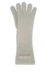 Jacquemus Long Ribbed Texture Gloves In Gray