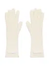 Jacquemus White Grosgrain Wool Gloves In Neutral