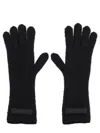 Jacquemus Logo Design Long Length Ribbed Gloves In Black
