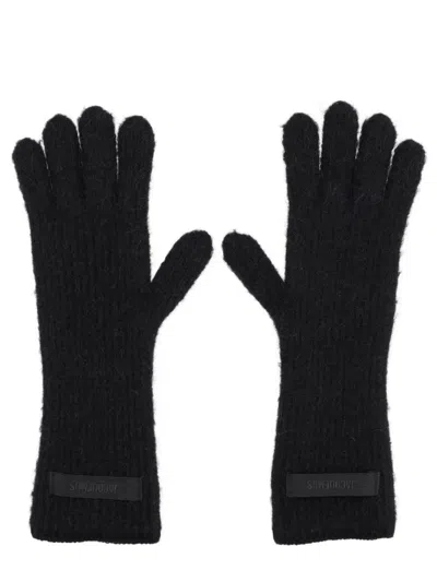 Jacquemus Gloves With Logo In Black