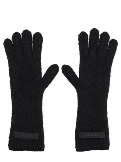 Jacquemus Gloves With Logo In Black