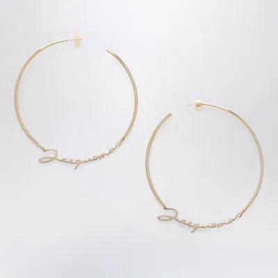 JACQUEMUS JACQUEMUS  GOLD HOOP EARRINGS WITH LOGO
