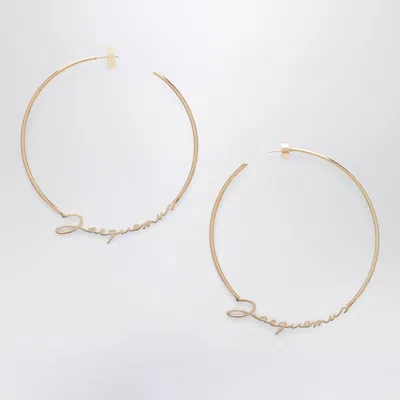 Jacquemus Gold Hoop Earrings With Logo