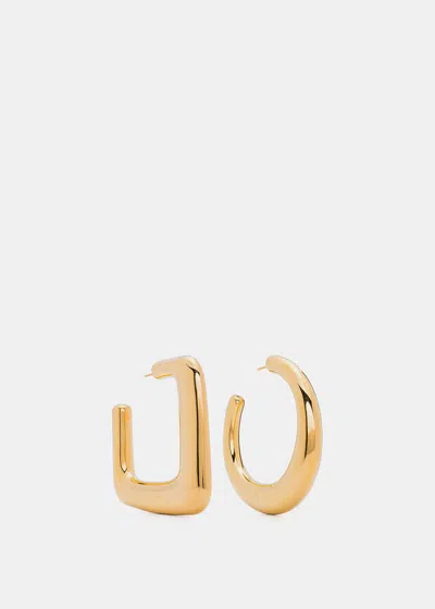 Jacquemus Gold Les Grandes Creoles Ovalo Earrings In Light Gold