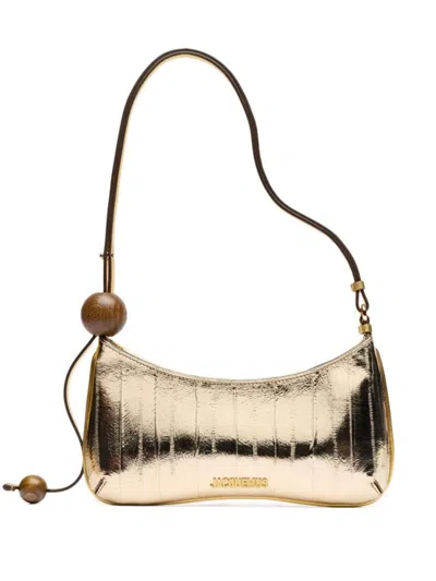 JACQUEMUS JACQUEMUS GOLD MIRROR-FINISH LEATHER BAG