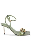 Jacquemus Python-print Leather Sandals In Green