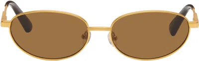 Jacquemus Gold 'the Alba' Sunglasses