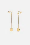 Jacquemus The Nodo Square-circle Drop Earrings In Gold