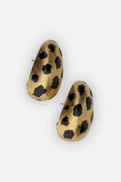 Jacquemus Golden Oval Printed Earrings