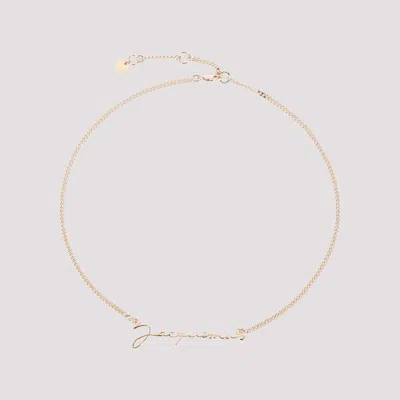 Jacquemus Golden Signature Charm Necklace