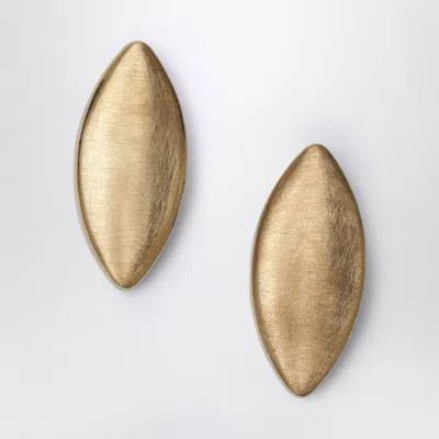 Jacquemus Brushed Finish Almond-shape Earrings In Gold