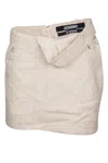 Jacquemus La Mini Jupe Bahia Canvas Mini Skirt In Lightbeige