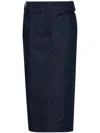 Jacquemus Navy Les Sculptures 'la Jupe De-nîmes Obra' Denim Midi Skirt In Blue