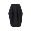 Jacquemus Solid Color Midi Skirt In Black