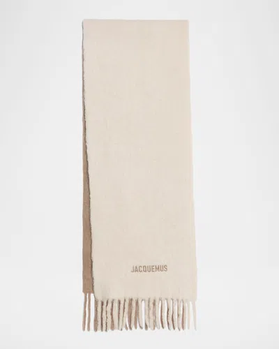 Jacquemus Gradient Alpaca Wool Scarf In Pink