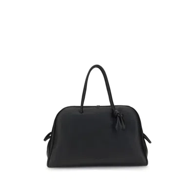 Jacquemus Grained Calf Leather Shoulder Bag In Black