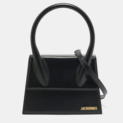 Pre-owned Jacquemus Grand Le Chiquito Black Leather Top Handle Bag