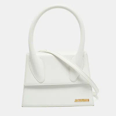 Pre-owned Jacquemus Grand Le Chiquito White Leather Top Handle Bag