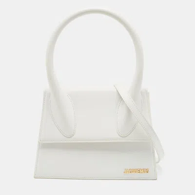 Pre-owned Jacquemus Grand Le Chiquito White Leather Top Handle Bag