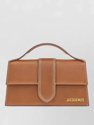 JACQUEMUS GRANDE BAMBINO LEATHER TOP HANDLE BAG