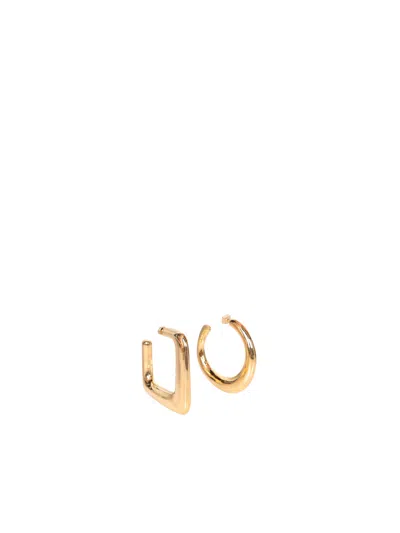Jacquemus Grandes Creoles Ovalo Gold Earrings In Metallic