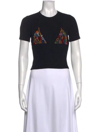 Pre-owned Jacquemus Graphic Print Crew Neck Crop Top In Multi