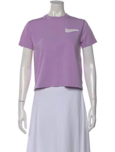 Pre-owned Jacquemus Graphic Print Crew Neck Crop Top In Purple