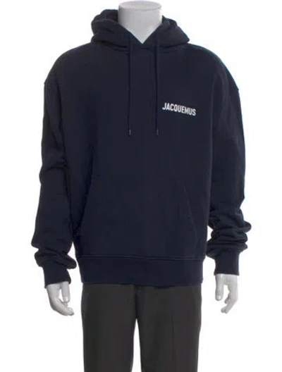 Pre-owned Jacquemus Graphic Print Crew Neck Hoodie In Blue