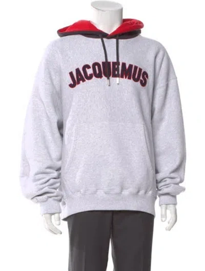 Pre-owned Jacquemus Graphic Print Crew Neck Hoodie In Gray