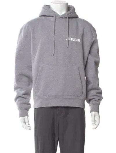 Pre-owned Jacquemus Graphic Print Crew Neck Hoodie In Gray