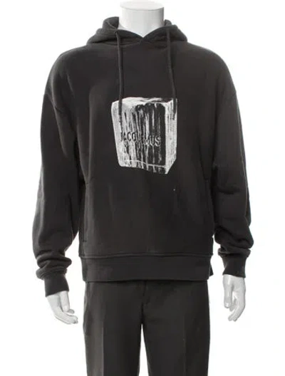 Pre-owned Jacquemus Graphic Print Crew Neck Hoodie In Gray