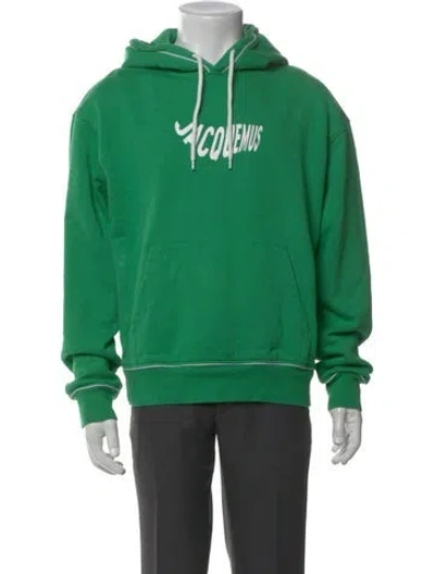 Pre-owned Jacquemus Graphic Print Crew Neck Hoodie In Green