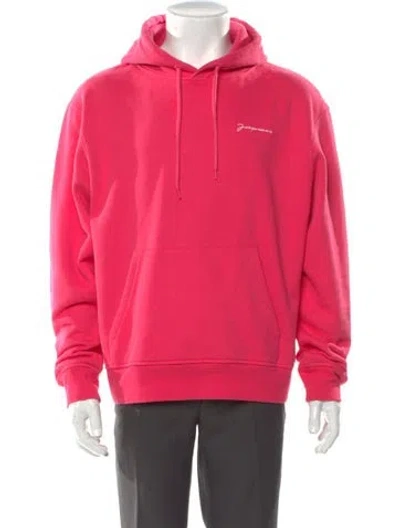 Pre-owned Jacquemus Graphic Print Crew Neck Hoodie In Pink