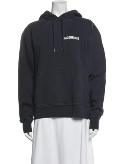 Pre-owned Jacquemus Graphic Print Crew Neck Sweatshirt In Blue