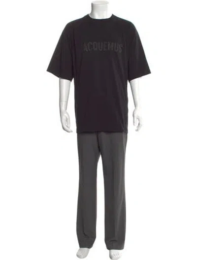 Pre-owned Jacquemus Graphic Print Crew Neck T-shirt In Black