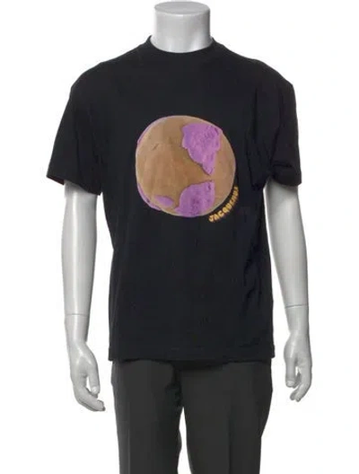 Pre-owned Jacquemus Graphic Print Crew Neck T-shirt In Black