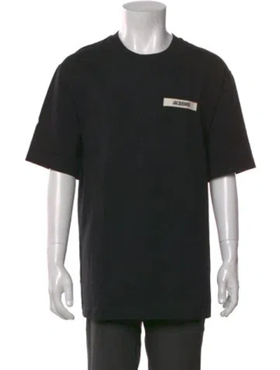 Pre-owned Jacquemus Graphic Print Crew Neck T-shirt In Black