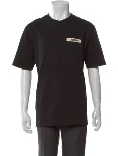 Pre-owned Jacquemus Graphic Print Crew Neck T-shirt In Black