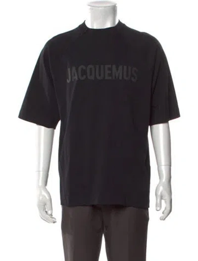 Pre-owned Jacquemus Graphic Print Crew Neck T-shirt In Black