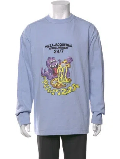 Pre-owned Jacquemus Graphic Print Crew Neck T-shirt In Blue