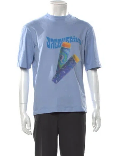 Pre-owned Jacquemus Graphic Print Crew Neck T-shirt In Blue