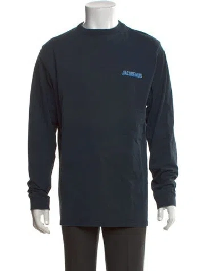 Pre-owned Jacquemus Graphic Print Crew Neck T-shirt In Blue