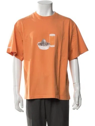 Pre-owned Jacquemus Graphic Print Crew Neck T-shirt In Brown