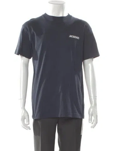 Pre-owned Jacquemus Graphic Print Crew Neck T-shirt In Gray