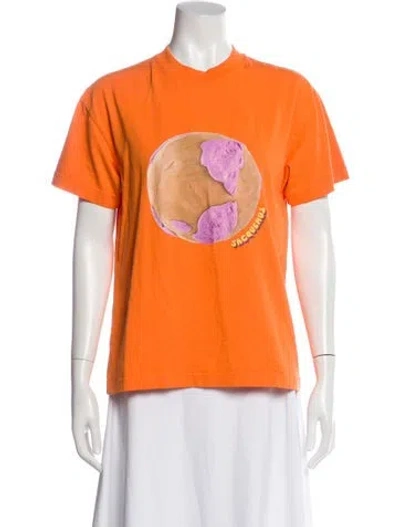 Pre-owned Jacquemus Graphic Print Crew Neck T-shirt In Orange