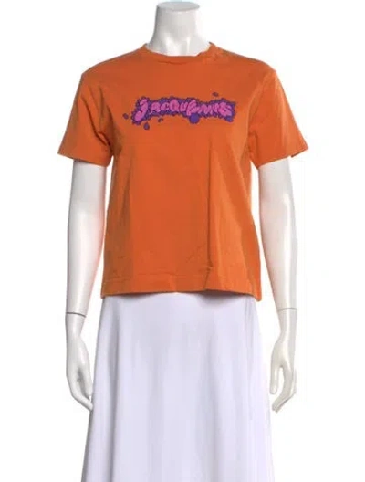 Pre-owned Jacquemus Graphic Print Crew Neck T-shirt In Orange