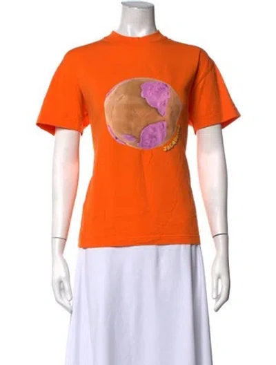 Pre-owned Jacquemus Graphic Print Crew Neck T-shirt In Orange
