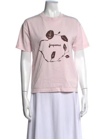 Pre-owned Jacquemus Graphic Print Crew Neck T-shirt In Pink