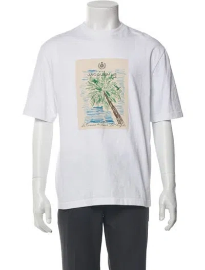 Pre-owned Jacquemus Graphic Print Crew Neck T-shirt In White